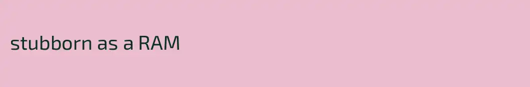 stubborn as a RAM